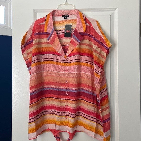 torrid Tops - Torrid women’s size 1/1X/14-16 striped dolman sleeve button-down top